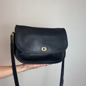 Coach Vintage City 9790 Black Leather Crossbody Bag